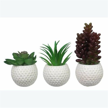 YOUNGS Resin Garden Mini Golf Ball Planter, Assorted Color - 3 Assorted 73979